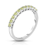 14K White Gold Gemstone (0.33 Ct) 11-Stone Stackable Ring
