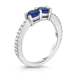 14k White Gold Gemstone and Diamond (0.12 Ct, G-H Color, SI2-I1 Clarity) Ever Us Ring