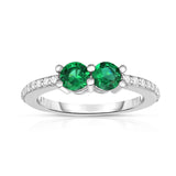 14k White Gold Gemstone and Diamond (0.12 Ct, G-H Color, SI2-I1 Clarity) Ever Us Ring