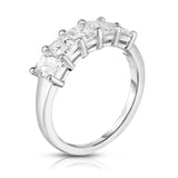 14K White Gold 5-Stone Emerald Cut Diamond (1.60 Ct, G Color, VS Clarity) Ring