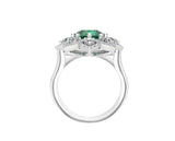 14K White Gold Emerald & Diamond (0.90 Ct, G-H Color, SI2-I1 Clarity) Engagement Ring