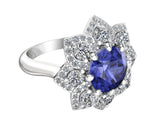 14K White Gold Tanzanite & Diamond (0.90 Ct, G-H Color, SI2-I1 Clarity) Engagement Ring