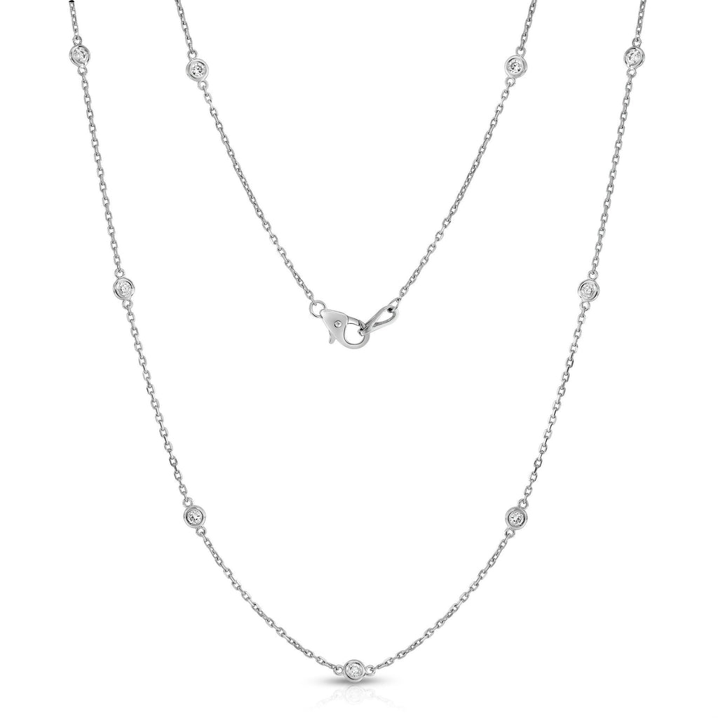 14K Gold Diamond by the Yard 10 Station Necklace (1/2 Ct, G-H, SI2-I1), 18 Inches