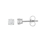 IGI Certified 14K White Gold Diamond (0.33 Ct, I-J Color, I1-I2 Clarity) Stud Earrings