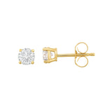 IGI Certified 14K  Gold Diamond (0.50 Ct, I-J Color, I1-I2 Clarity) Stud Earrings