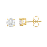IGI Certified 14K Gold Diamond (1 Ct, I-J Color, I1-I2 Clarity) Stud Earrings